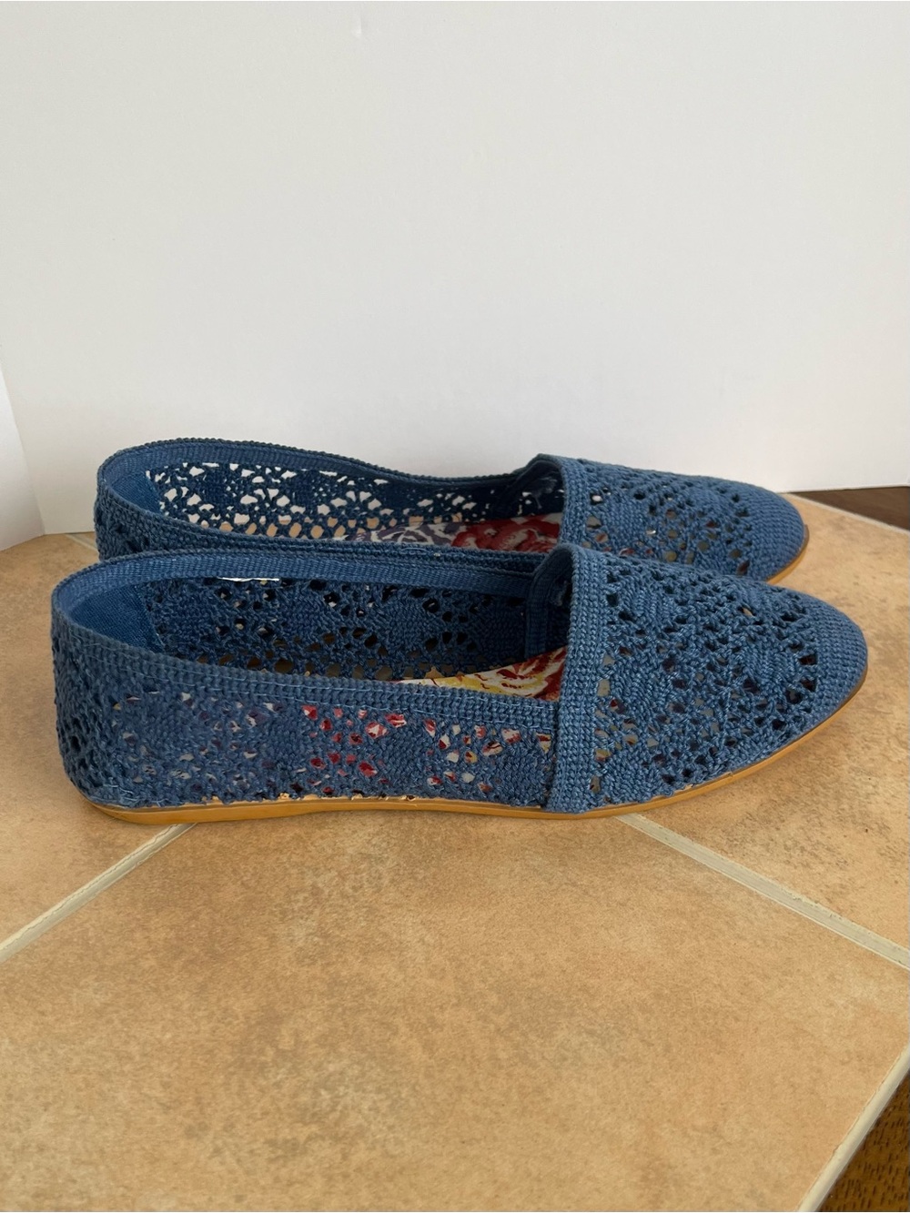 Soho Crochet Ballet Flats Slip On Shoes Blue Women’s 7.5 - Picture 4 of 11